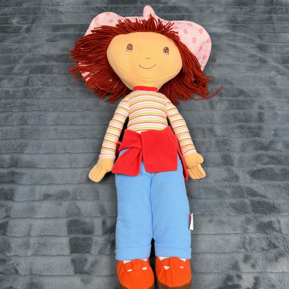 Vintage 2003 Strawberry Shortcake Plush Doll Large Rag Doll Red Yarn Hair